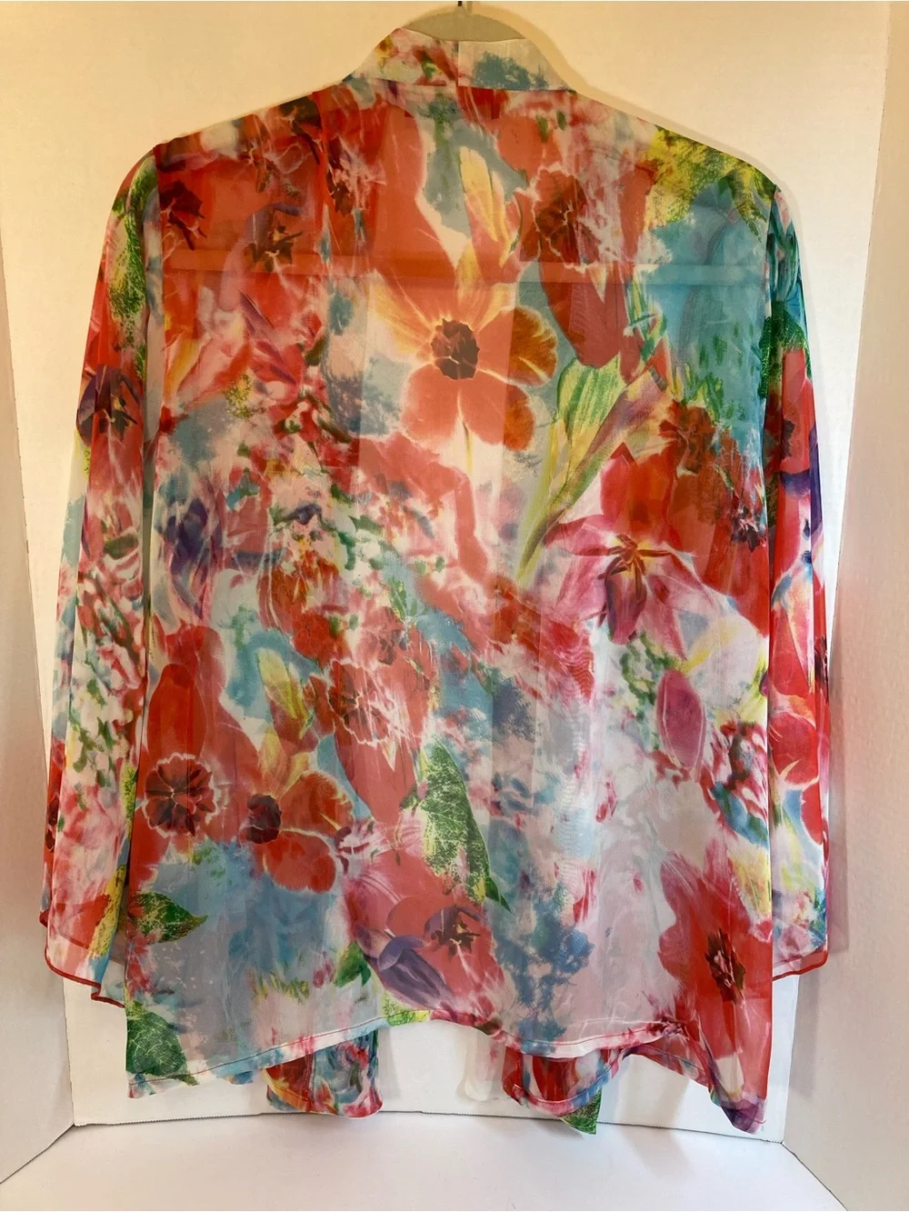 Floral Sheer Watercolor Kimono Cover